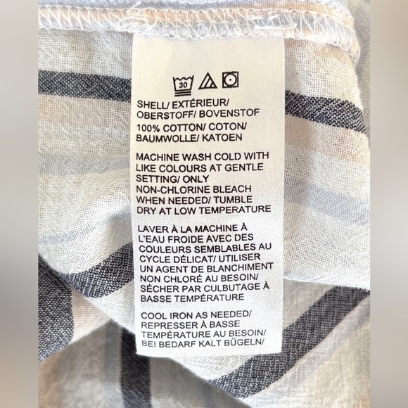 Lord + Taylor‎ Women's Size Small Button Up Stripe Sheer Nautical Coastal Chic - Picture 11 of 11